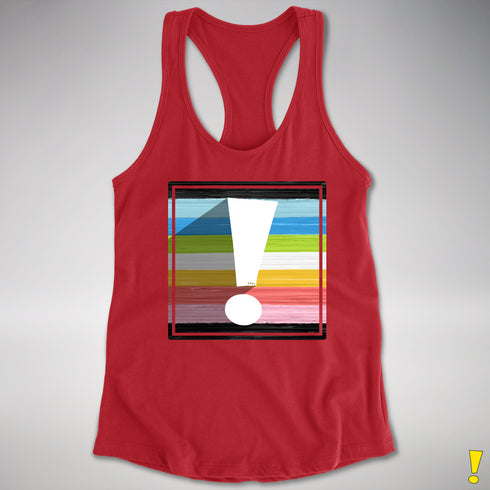 Queer Pride Flag Exclamation Point Racerback Tank